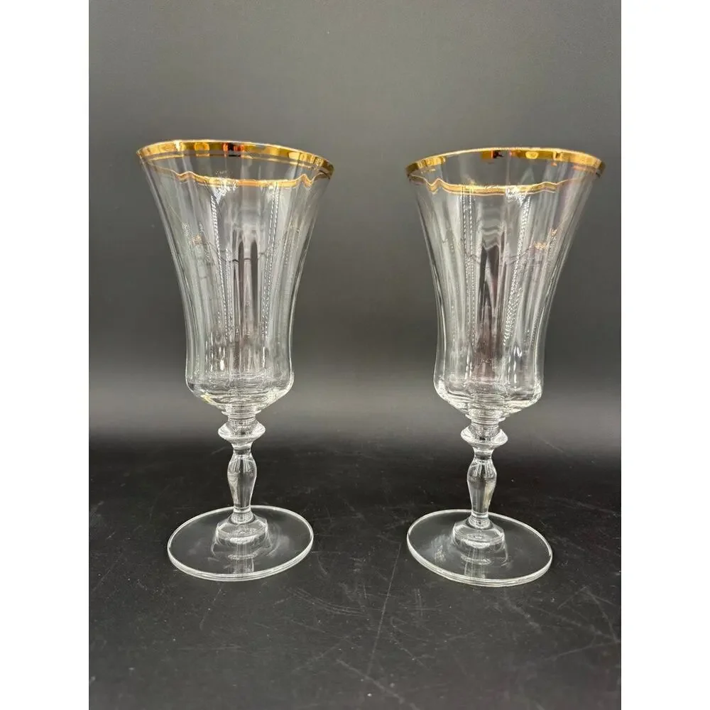 Mikasa Jamestown Gold Iced Tea Glasses Set of 2 8-1/8